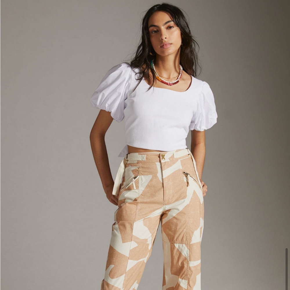 ENDLESS ROSE WHITE PUFFY SLEEVE SHIRT
